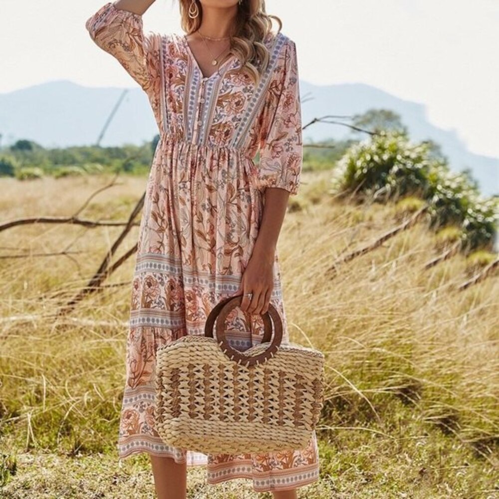 To My Lovers Floral Midi Dress S